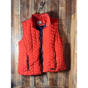G.H. Bass & Co. Quilted Vest Red Size L‎ Lightweight Zip Front Puffer Jacket